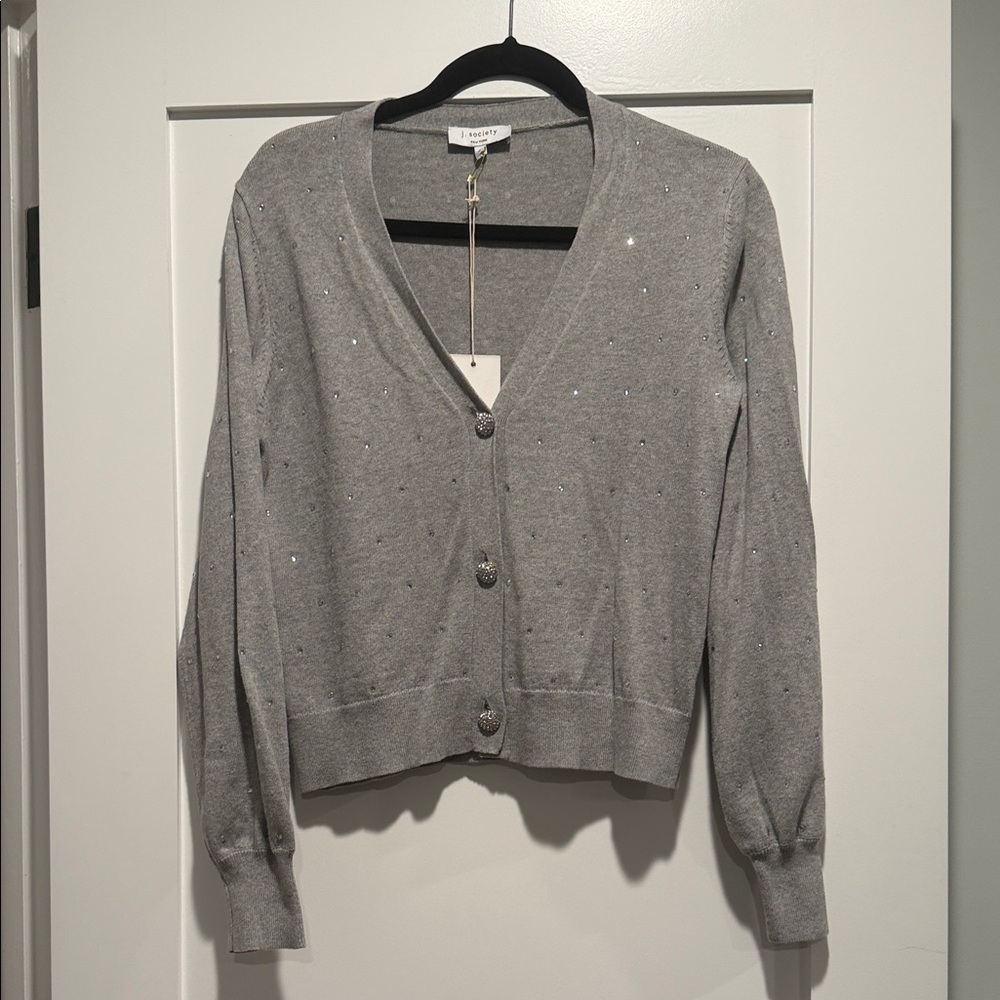 Gray Buttoned Cardigan